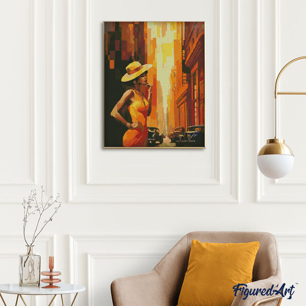 Diamond Painting - Art Deco Woman in Town
