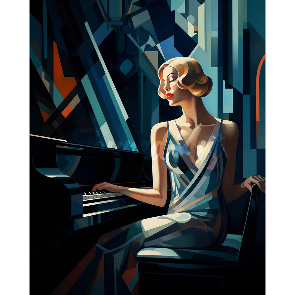 Diamond Painting - Art Deco Woman at a Piano