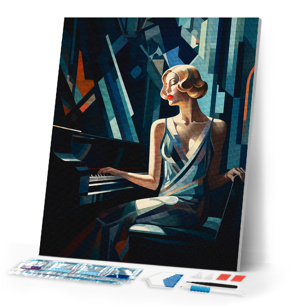 Diamond Painting - Art Deco Woman at a Piano