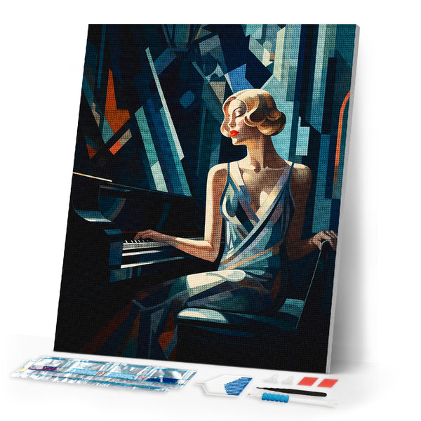 Diamond Painting - Art Deco Woman at a Piano