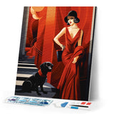 Diamond Painting - Art Deco Woman with her Dog