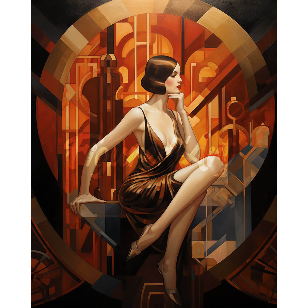 Diamond Painting - Sitting Art Deco Woman