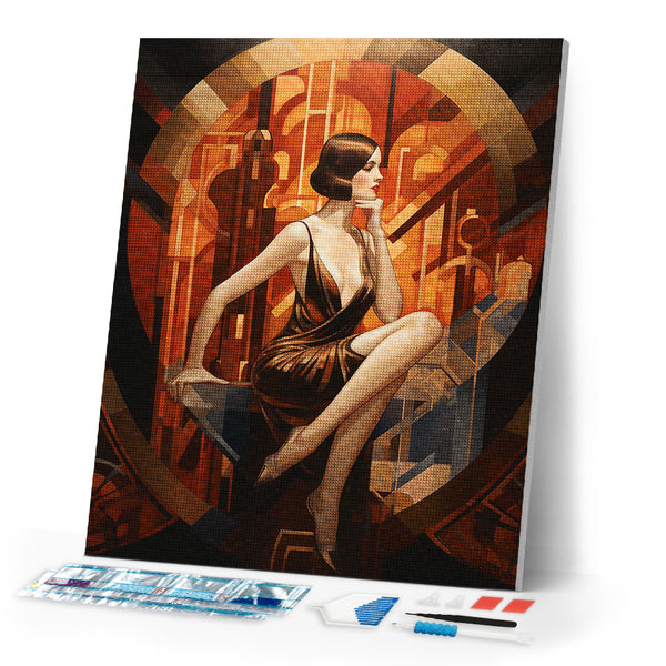Diamond Painting - Sitting Art Deco Woman