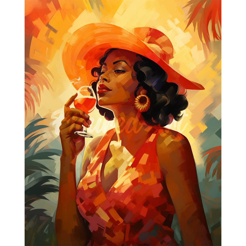Diamond Painting - Art Deco Woman with a Glass