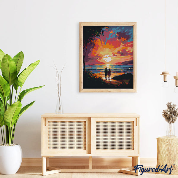 Diamond Painting - Couple and Colorful Sunset