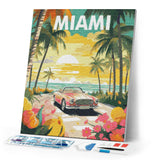 Diamond Painting - Travel  Poster Miami Sunset