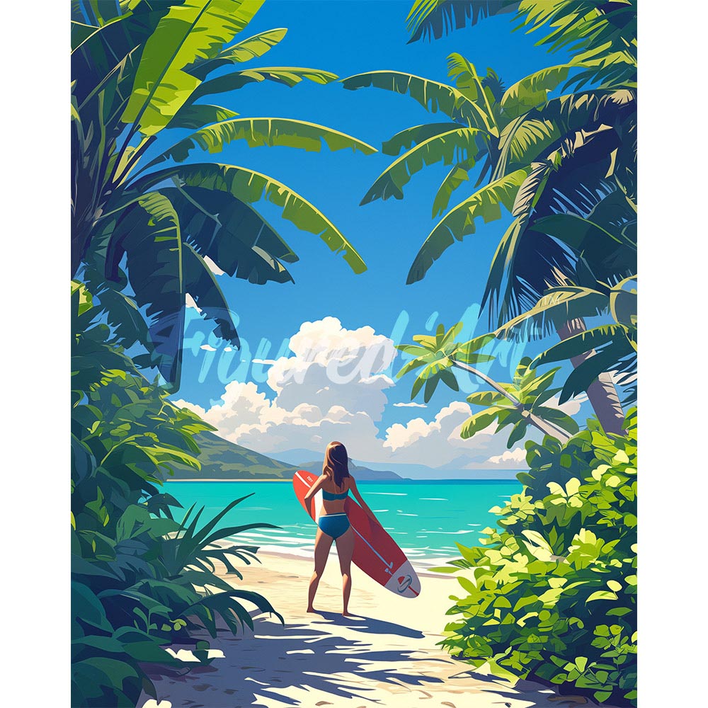 Diamond Painting - Tropical Surfing Paradise