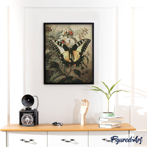 Diamond Painting - Swallowtail and White Flowers