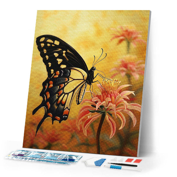 Diamond Painting - Swallowtail and Orange Flowers