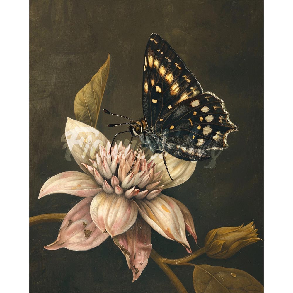 Diamond Painting - Mormon Butterfly and Flower