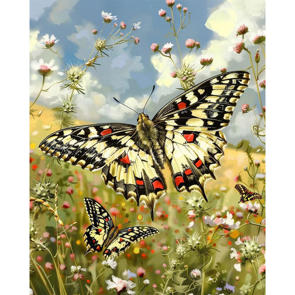 Diamond Painting - Proserpina Butterfly and Wildflowers
