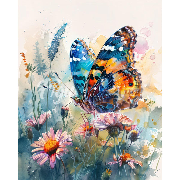 Diamond Painting - Butterfly and Flowers