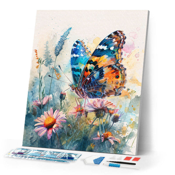 Diamond Painting - Butterfly and Flowers