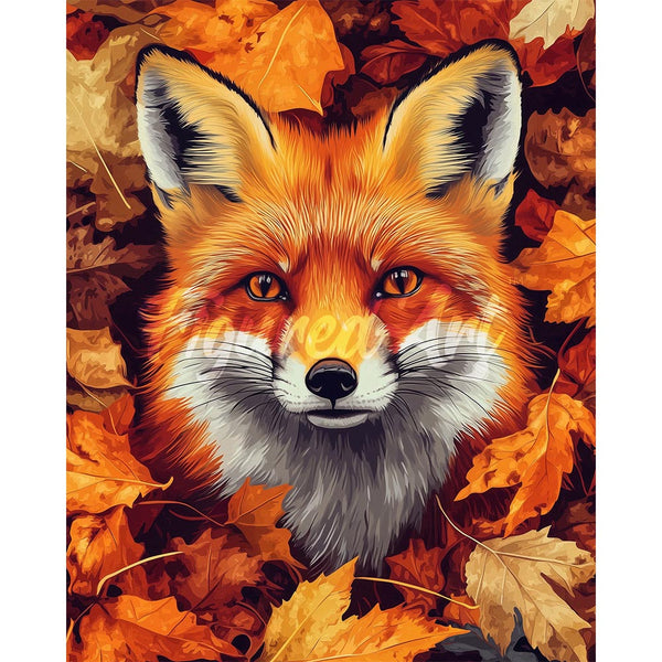 Diamond Painting - Fox in Fall Leaves