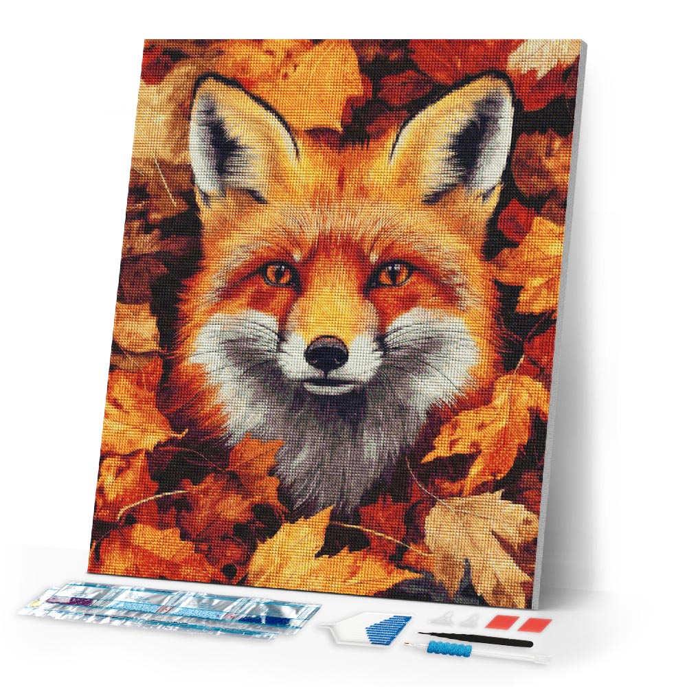Diamond Painting - Fox in Fall Leaves