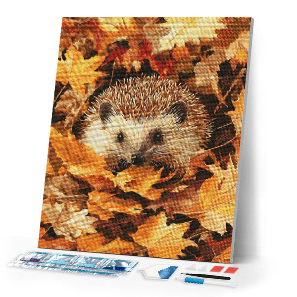 Diamond Painting - Hedgehog in Fall Leaves