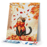 Diamond Painting - Playful Fall Cat