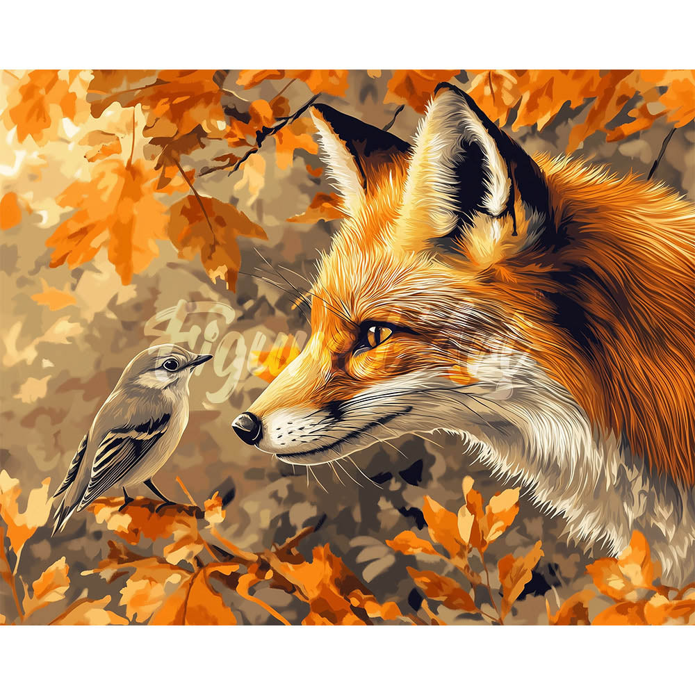 Diamond Painting - Fox and Bird in Fall