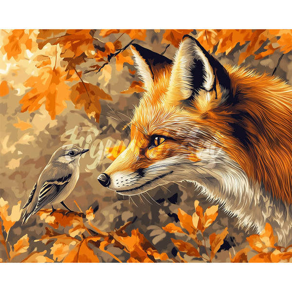 Diamond Painting - Fox and Bird in Fall