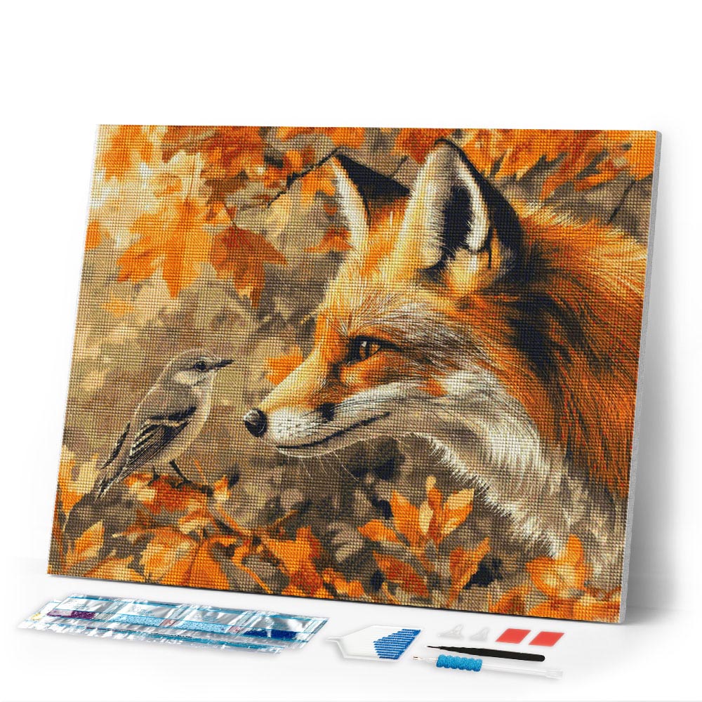 Diamond Painting - Fox and Bird in Fall