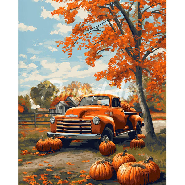 Diamond Painting - Vintage Truck in Fall