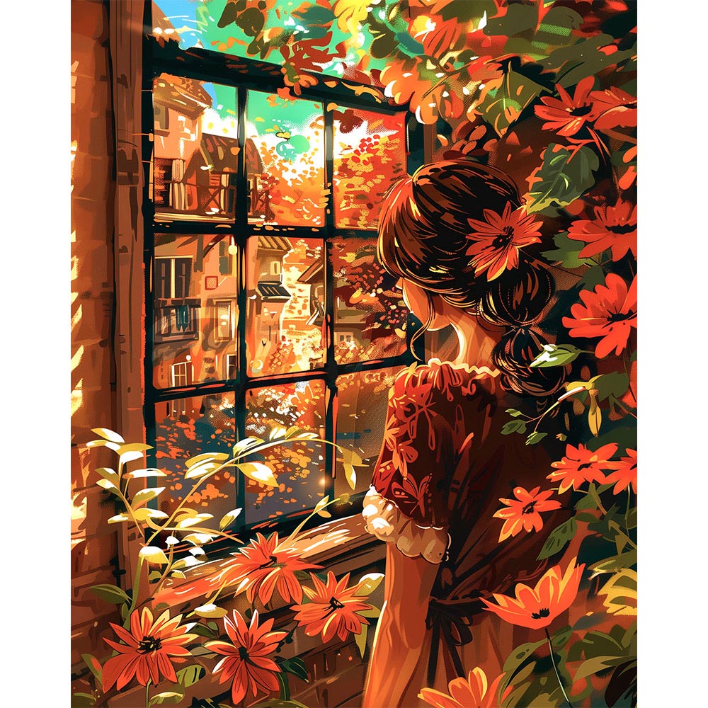 Diamond Painting - Window View of Fall