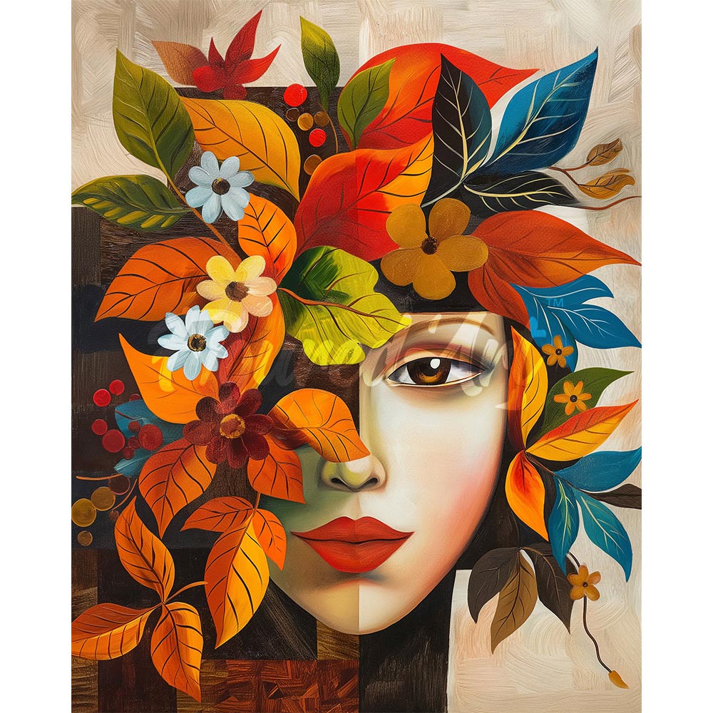 Diamond Painting - Picasso-Inspired Fall Flora Face