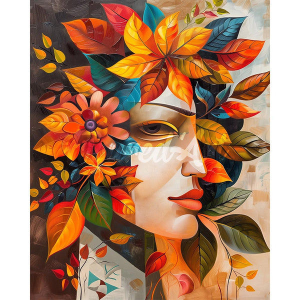 Diamond Painting - Picasso-Inspired Fall Leaf Mask