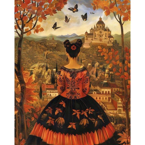 Diamond Painting - Frida Kahlo-Inspired Fall Lady