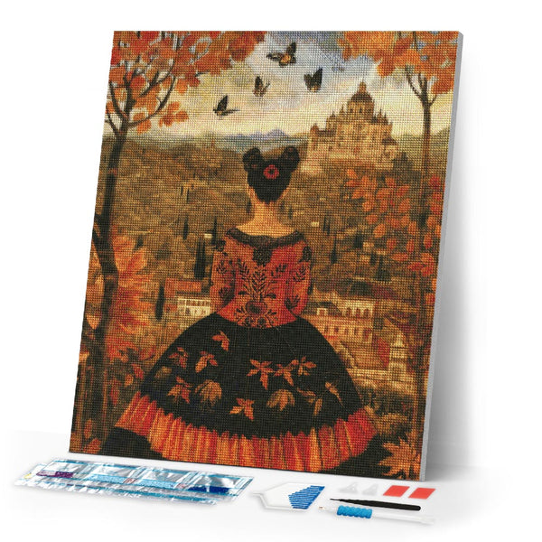 Diamond Painting - Frida Kahlo-Inspired Fall Lady