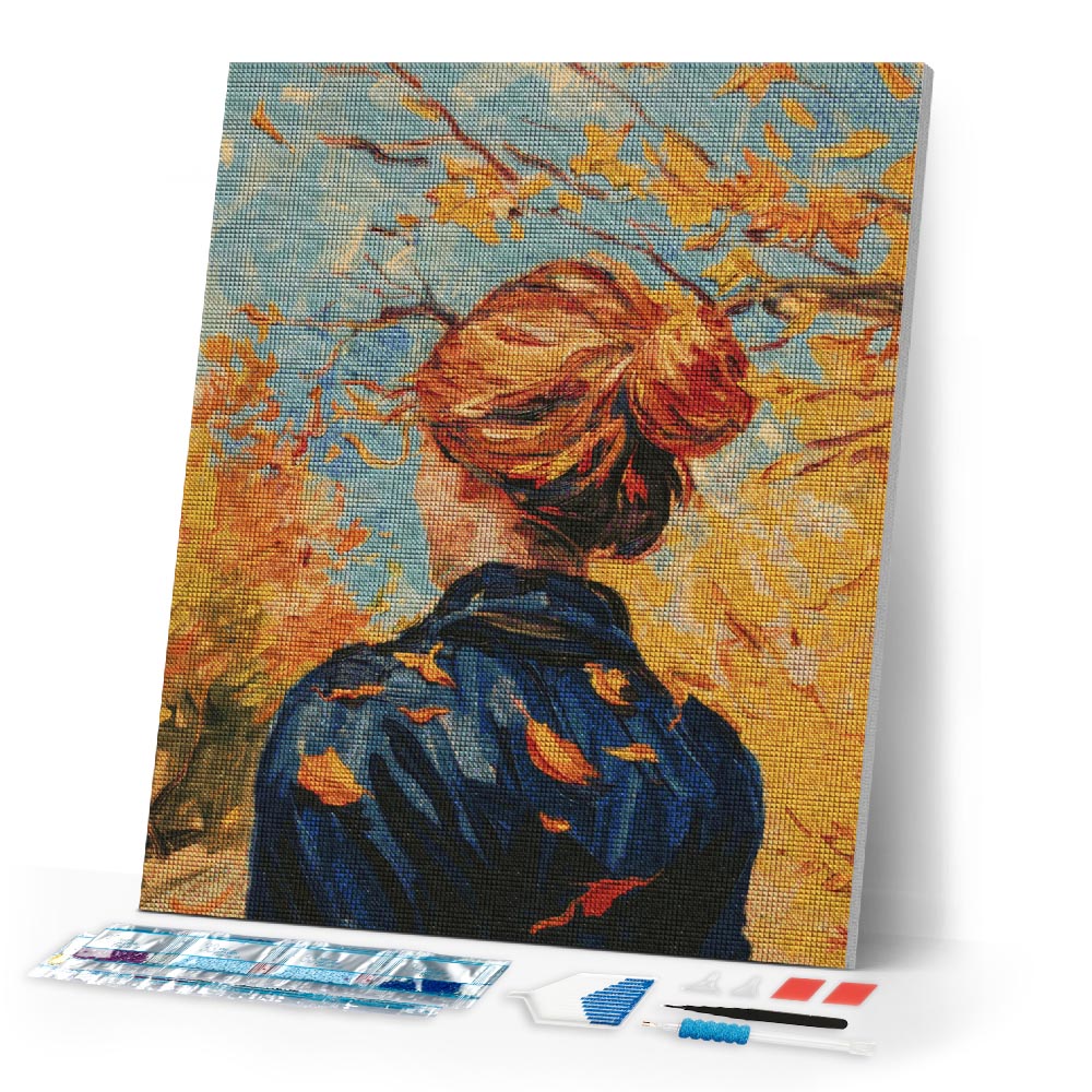 Diamond Painting - Van Gogh-Inspired Fall Lady