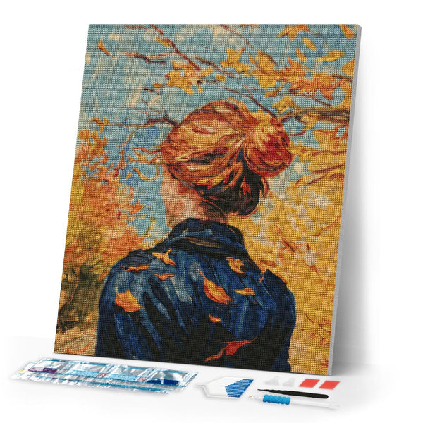 Diamond Painting - Van Gogh-Inspired Fall Lady