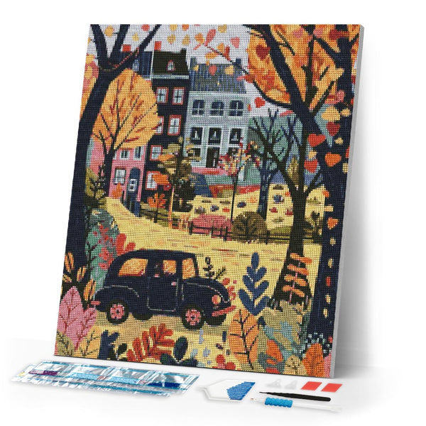 Diamond Painting - Fall Classic Car Scene