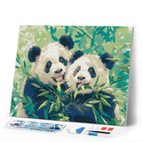 Diamond Painting - Pandas Eating Bamboo