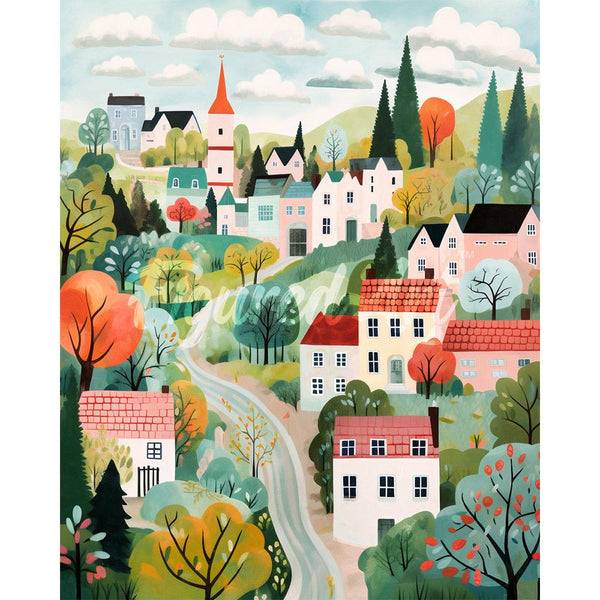 Diamond Painting - Green Enchanted Village