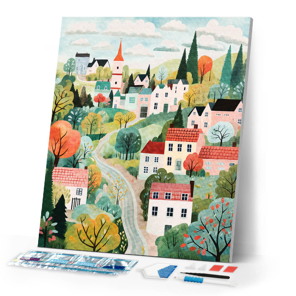 Diamond Painting - Green Enchanted Village