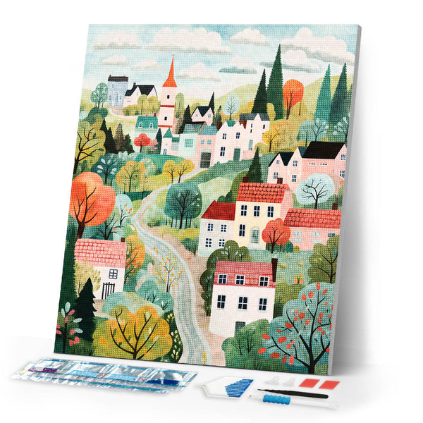 Diamond Painting - Green Enchanted Village