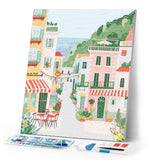 Diamond Painting - Pastel Seaside Town