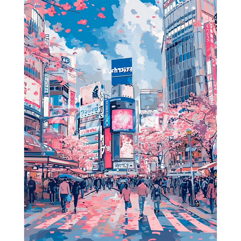 Diamond Painting - Shibuya Cherry Blossoms