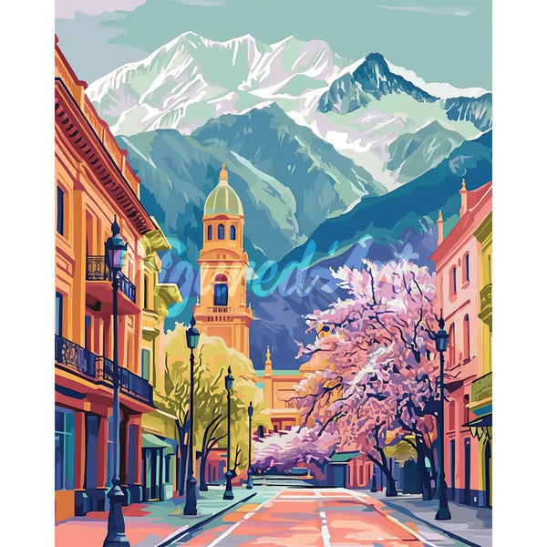 Diamond Painting - Colorful Alpine Village