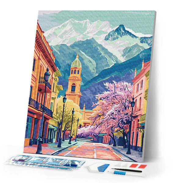 Diamond Painting - Colorful Alpine Village