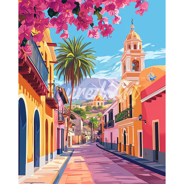 Diamond Painting - Vibrant Old Town Street