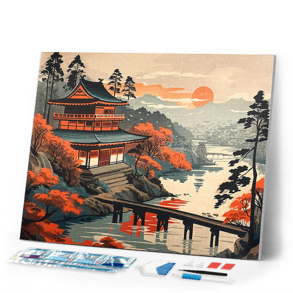 Diamond Painting - Vintage Pagoda View