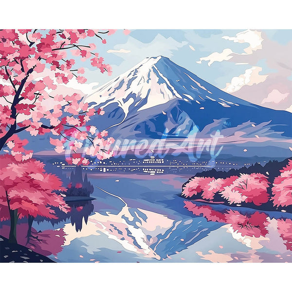 Diamond Painting - Mount Fuji and Sakura Lake