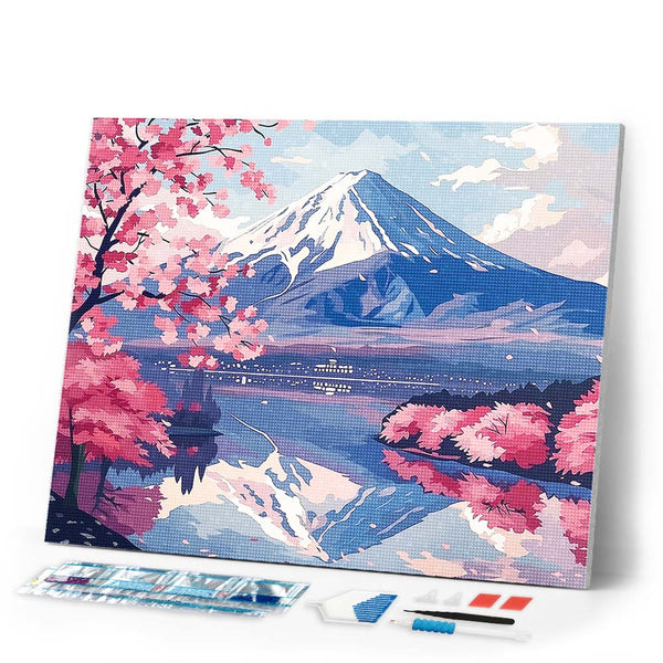 Diamond Painting - Mount Fuji and Sakura Lake