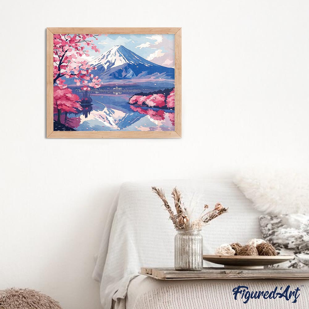 Diamond Painting - Mount Fuji and Sakura Lake