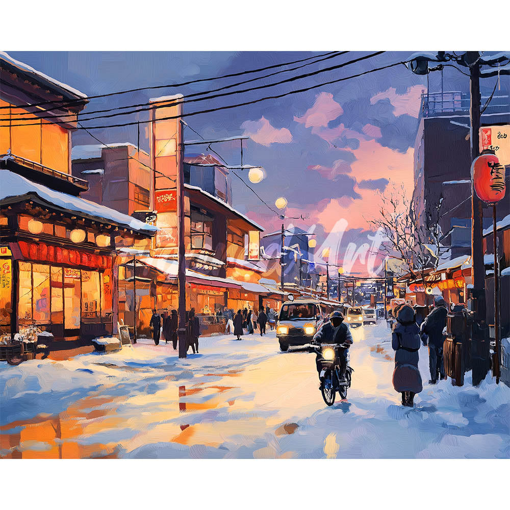 Diamond Painting - Retro Japan Winter Street