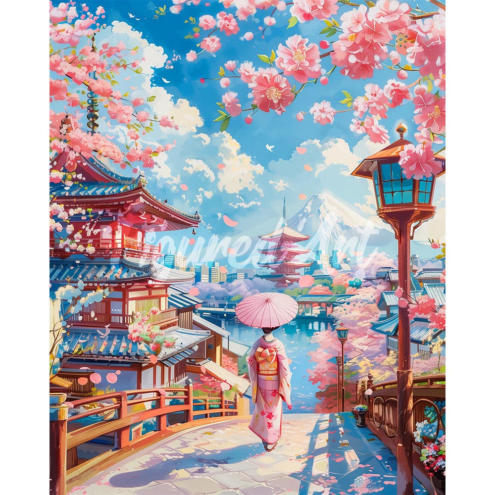 Diamond Painting - Sakura Street in Kyoto