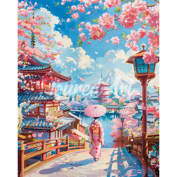 Diamond Painting - Sakura Street in Kyoto