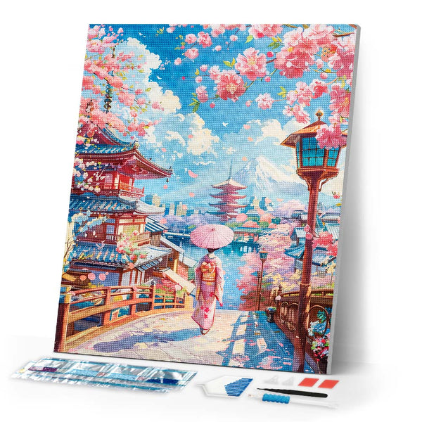 Diamond Painting - Sakura Street in Kyoto